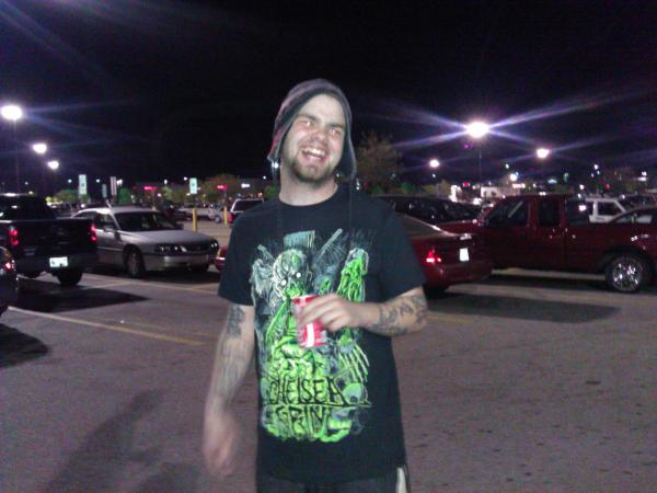 Lounging in the WalMart parking lot.