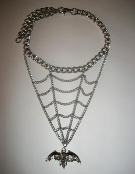 Web and Bat Necklace