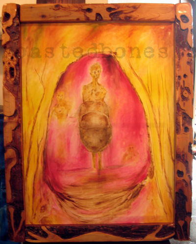 Oil on canvas, 24 x 48.  I carved the frame myself out of pine.