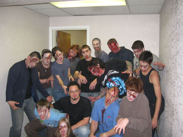 The director (me) poses with his zombies.